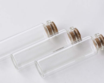 6 pcs Clear Glass Bottles Empty Vials Jars With Corks 22x75mm A8613