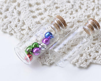 10 pcs Clear Glass Bottles Empty Vials Jars With Corks A8615