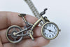 Pocket Watch - 1 PC Antique Bronze Vintage Bicycle Pocket Watch Necklace A8698
