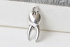 20 pcs Antique Silver Hollow Back Tooth Charms 8x20mm A8618