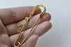 Gold Kilt Pins Three Loops Safety Pins Brooch 16x64mm Set of 10 A8621