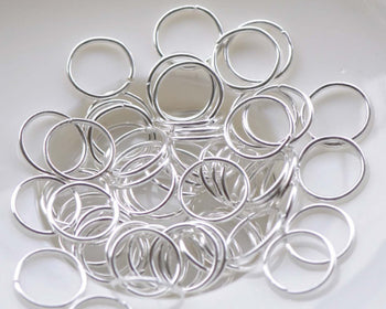 300 pcs Silver Plated Thick Iron Jump Rings 10mm 19G A8625