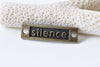10 pcs Silence Curved Bar Bracelet Connector Charms A8712