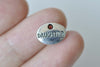 20 pcs Antique Silver Tiny Daughter Tag Charms Double Sided A8713