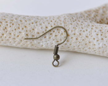100 pcs Antiqued Bronze Iron Ball End Fish Hook Earwire 18mm A8716