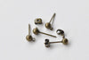 Antique Bronze Ball Earring Post Ear Stud With Backs Set of 20 A8634