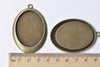 6 pcs Antique Bronze Pendant Tray Base Match 30x40mm Cabochon A8642