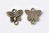 20 pcs Antique Bronze Butterfly Connector Charms 14mm A8651