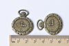 10 pcs Antique Bronze Watch Clock Charms 27x32mm A8654