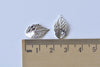 Shiny Silver Curved Leaf Charms 10x17mm Set of 30 A8725