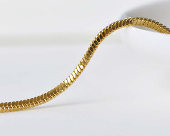 6.6ft (2m) Gold Plated Brass Square Box Snake Cobra Chain A8733