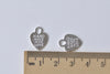 40 pcs Silver Handmade with Love Heart Charms Double Sided A8670