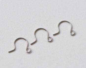 50 pcs Steel Simple Fish Hook Earwire Findings 9mm A8738