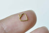 50 pcs Raw Brass Tiny Heart Frame Charms 5.6x7.5mm A8742