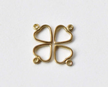 50 pcs Raw Brass Tiny Heart Frame Charms 5.6x7.5mm A8742