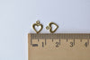 20 pcs Raw Brass Tiny Heart Frame Charms 7.5x9mm A8743