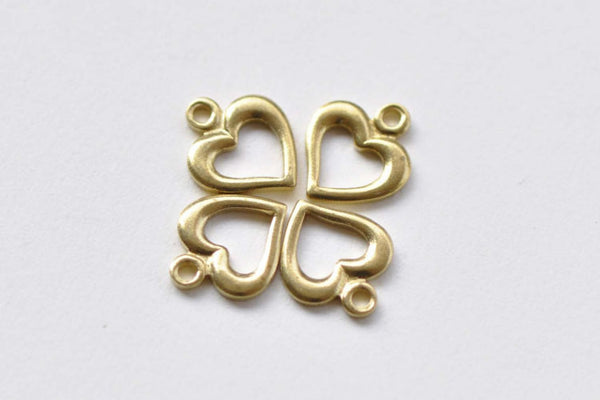 20 pcs Raw Brass Tiny Heart Frame Charms 7.5x9mm A8743