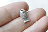 20 pcs Antique Silver Tiny Fish Charms 7x13mm A8673