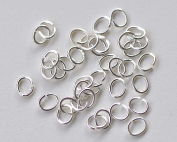 100 pcs Shiny Silver Oval Jump Rings Size 4x5mm 22G A8681