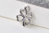 20 pcs Antique Silver Cut Out Lucky Flower Charms 13x14mm A8758