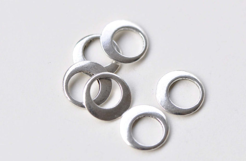 50 pcs Antique Silver Small Smooth Round Circle Rings 11mm A8765