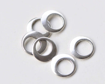 50 pcs Antique Silver Small Smooth Round Circle Rings 11mm A8765