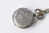1 PC Antique Bronze Bird On Twig Pocket Watch Necklace A8771