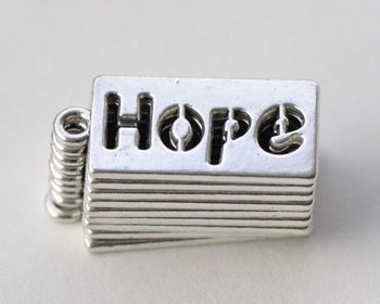 10 pcs Antique Silver Rectangle Word Charms A8773