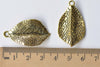 10 pcs of Gold Tone Tree Leaf Charms 20x35mm A8774
