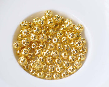 300 pcs Gold Tone Filigree Ball Spacer Beads Size 4mm A8779