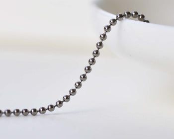 16ft (5m) Gunmetal Black Ball Chain 1.5mm A8780