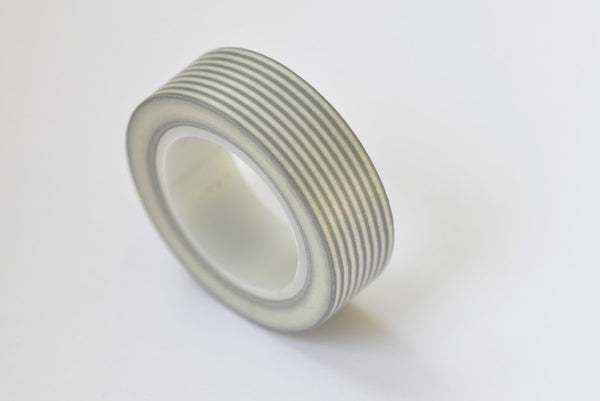 Grey And White Stripe Washi Tape/ Translucent Stripe Masking Tape 15mm Wide x 5M Long A12224