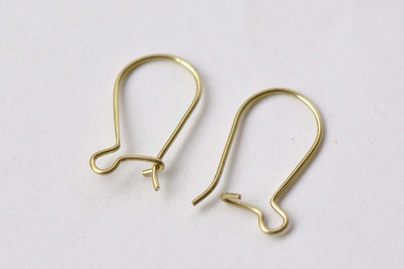 50 pcs Raw Brass Kidney Earwire Earring Components 19mm A8739