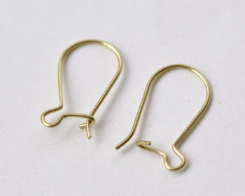 50 pcs Raw Brass Kidney Earwire Earring Components 19mm A8739