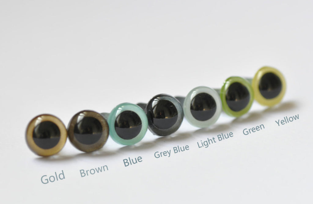 10 pcs 7.5mm (0.29") Amigurumi Round Animals Eyes 7 Colors Available