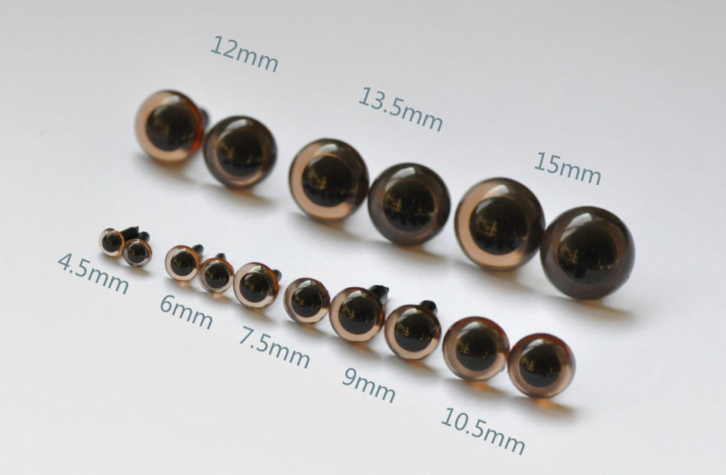 10 pcs Tea Color Round Transparent Amigurumi Animal Eyes