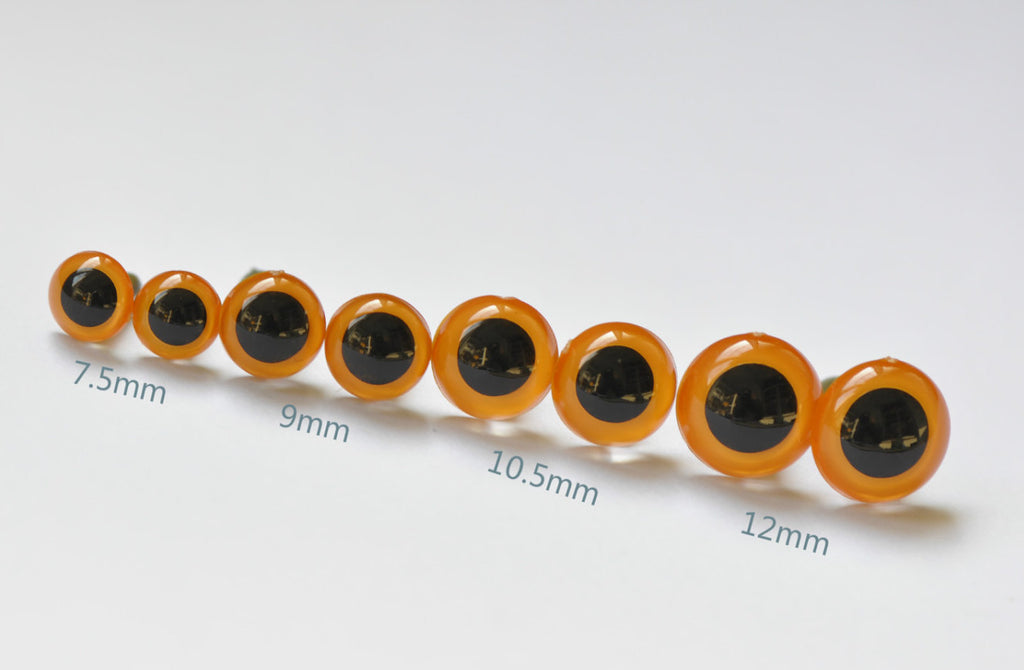 10 pcs Round Orange Amigurumi Animal Eyes