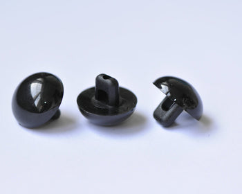 10 pcs Black Mushroom Domed Sewing Eyes Shank Buttons