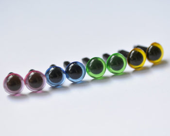10 pcs 7.5mm Round Transparent Amigurumi Animals Eyes Assorted Color