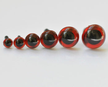 10 pcs Red Amigurumi Plastic Rabbit Eyes Come With Washers