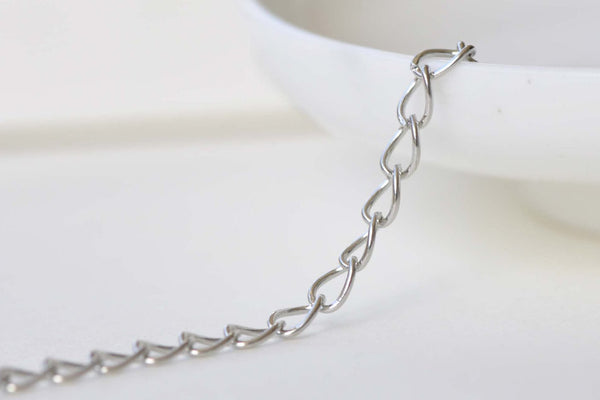 16ft (5m) Silvery Gray Color Steel Curb Chain 3.2x5.5mm A8782