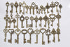 Antique Bronze Skeleton Key Charms Pendants Assorted Set of 40 A8784