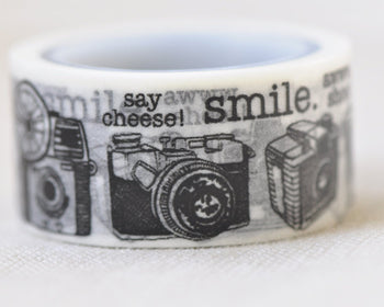 Retro Wide Vintage Camera Masking Washi Tape 20mm x 5M Roll A12089