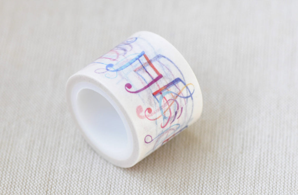 Dancing Musical Notes Wide Washi Tape 30mm x 5M Roll A12068