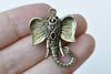10 pcs Antique Bronze 3D Elephant Pendants Small Size 23x30mm A8794