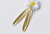 10 pcs Gold Tone Long Leaf Teardrop Charms Pendants 6x42mm A8760