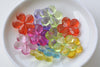 Acrylic Five Leaf Flower Beads Faceted Charms Mixed Color 14mm/20mm