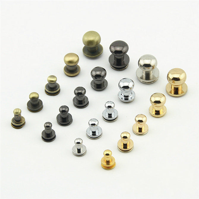 Screwed Studs Button For Diy Purse Brass Rivet/2 Sets A Pack