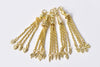 5 pcs Gold Tone Metal Tassel Charm Pendants Mixed Style A8767