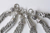 6 pcs Antique Silver Metal Tassel Charm Pendants Mixed Style A8768